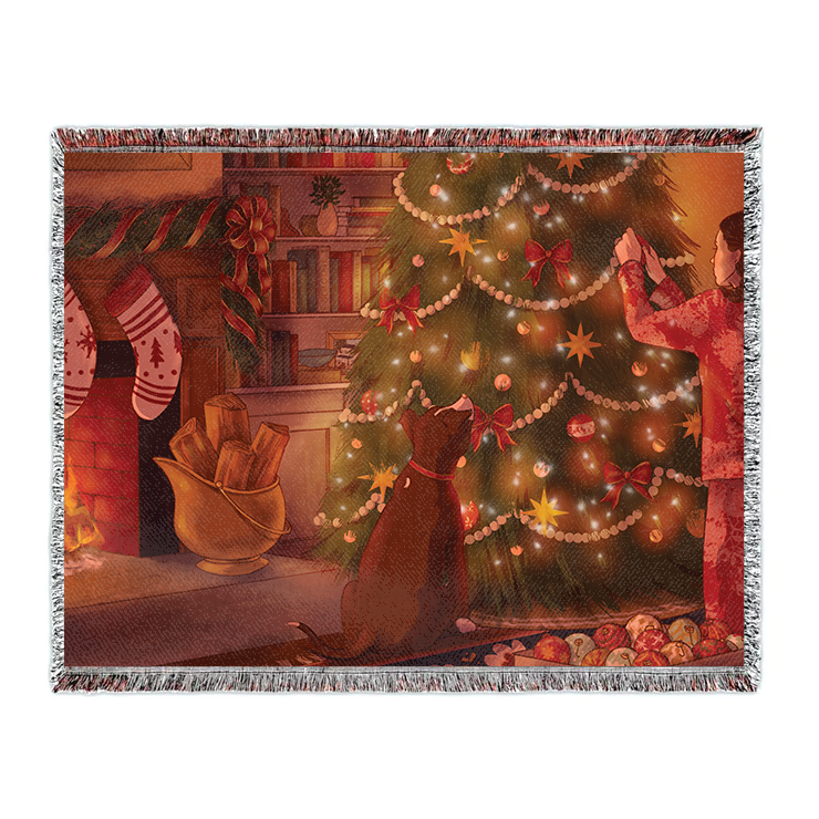 Christmas Vibes Woven Blanket