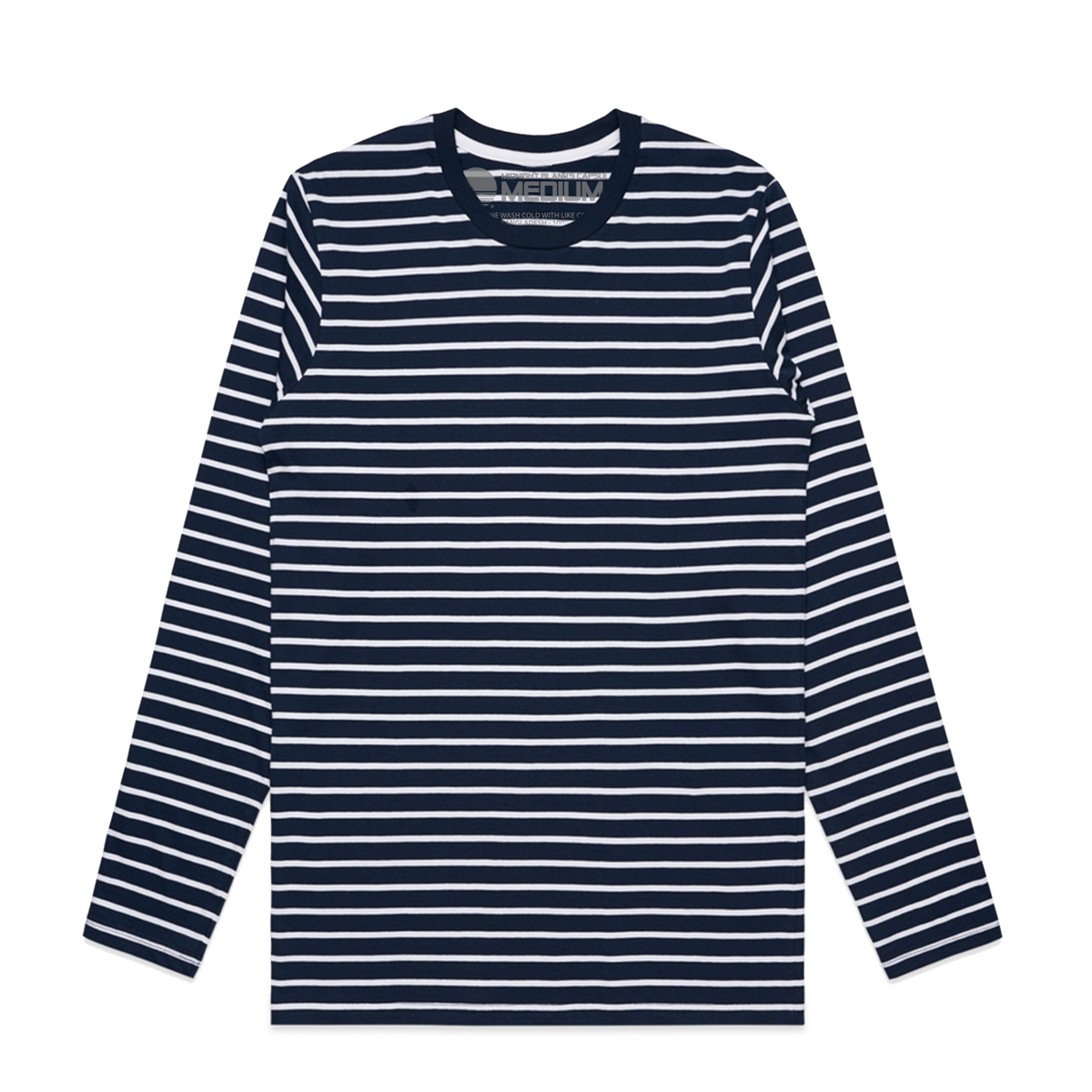 Navy and white striped long online sleeve shirt