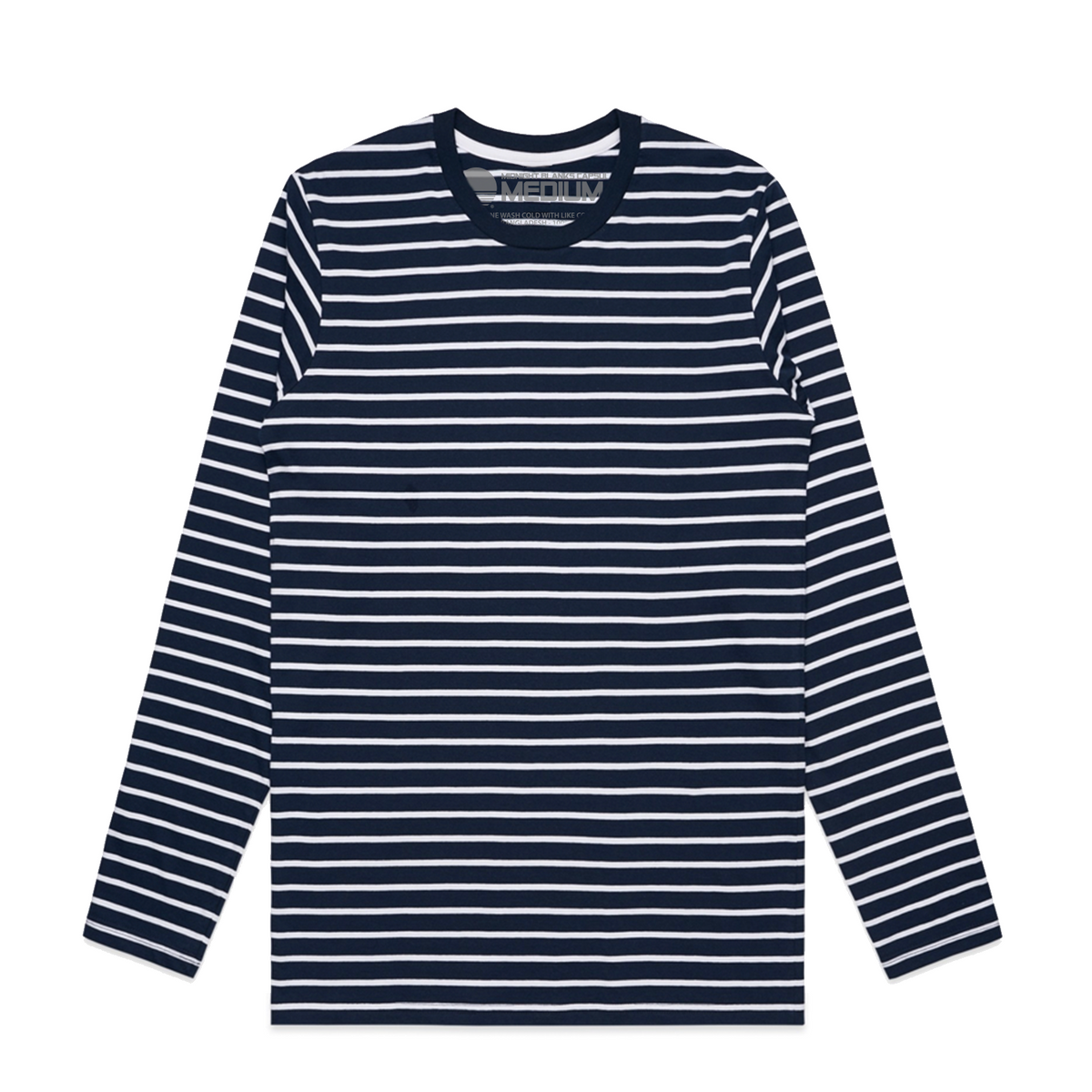 Super Stripe I Long Sleeve Tee - Navy/White – The Midnight Society