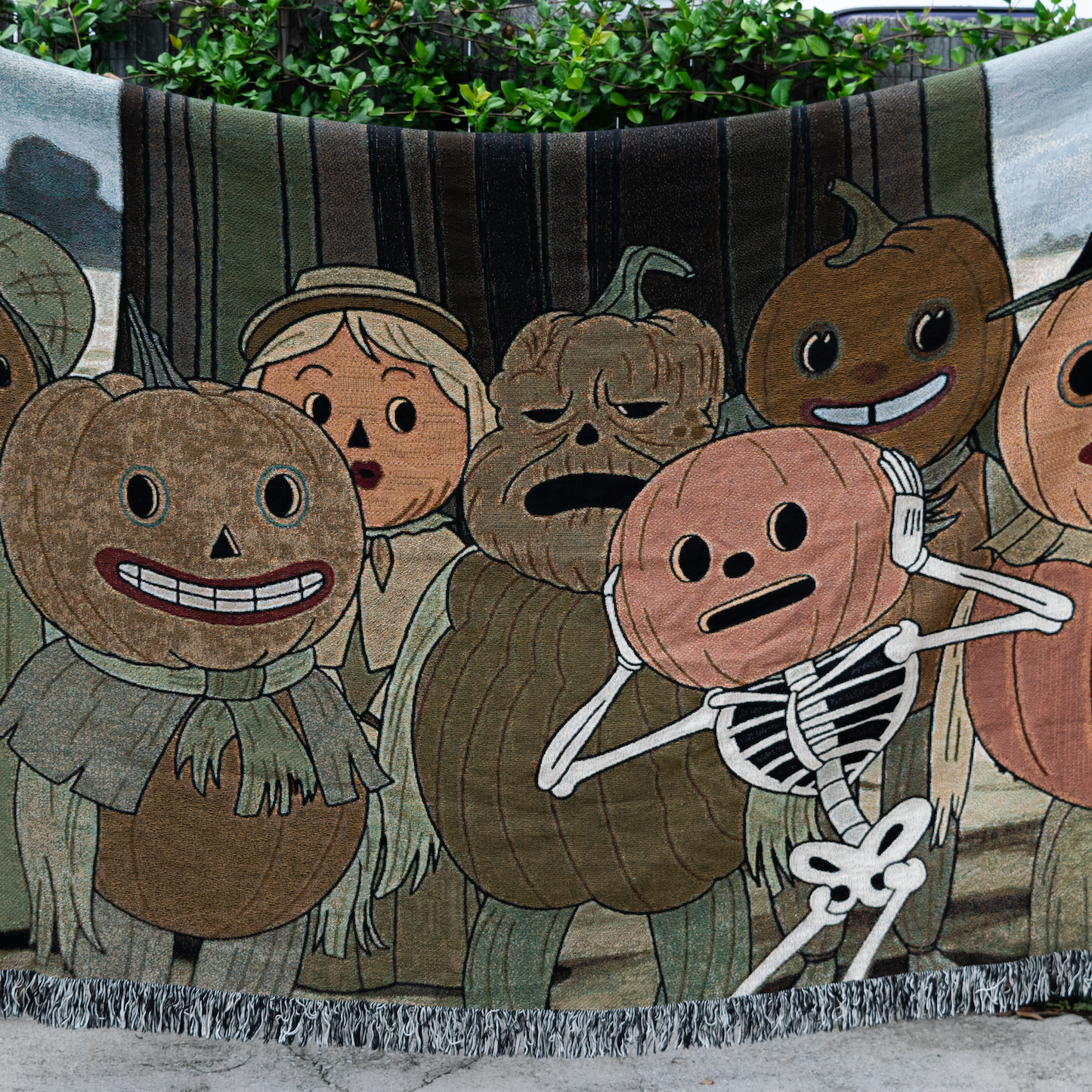 Pumpkin People Woven Blanket